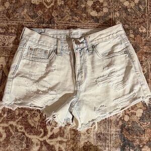 American Eagle Outfitters Light Wash Distressed Jean Shorts